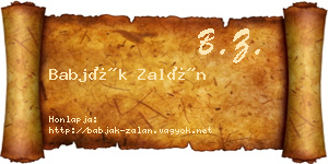 Babják Zalán névjegykártya