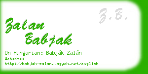 zalan babjak business card