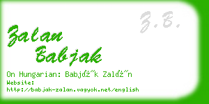 zalan babjak business card